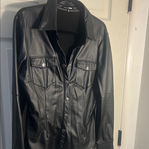 Black Faux Leather Jacket - Picture 4 of 7